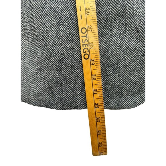 Stafford Mens Herringbone Wool Blazer Jacket Size 40R Gray Classic Academia - Picture 9 of 15